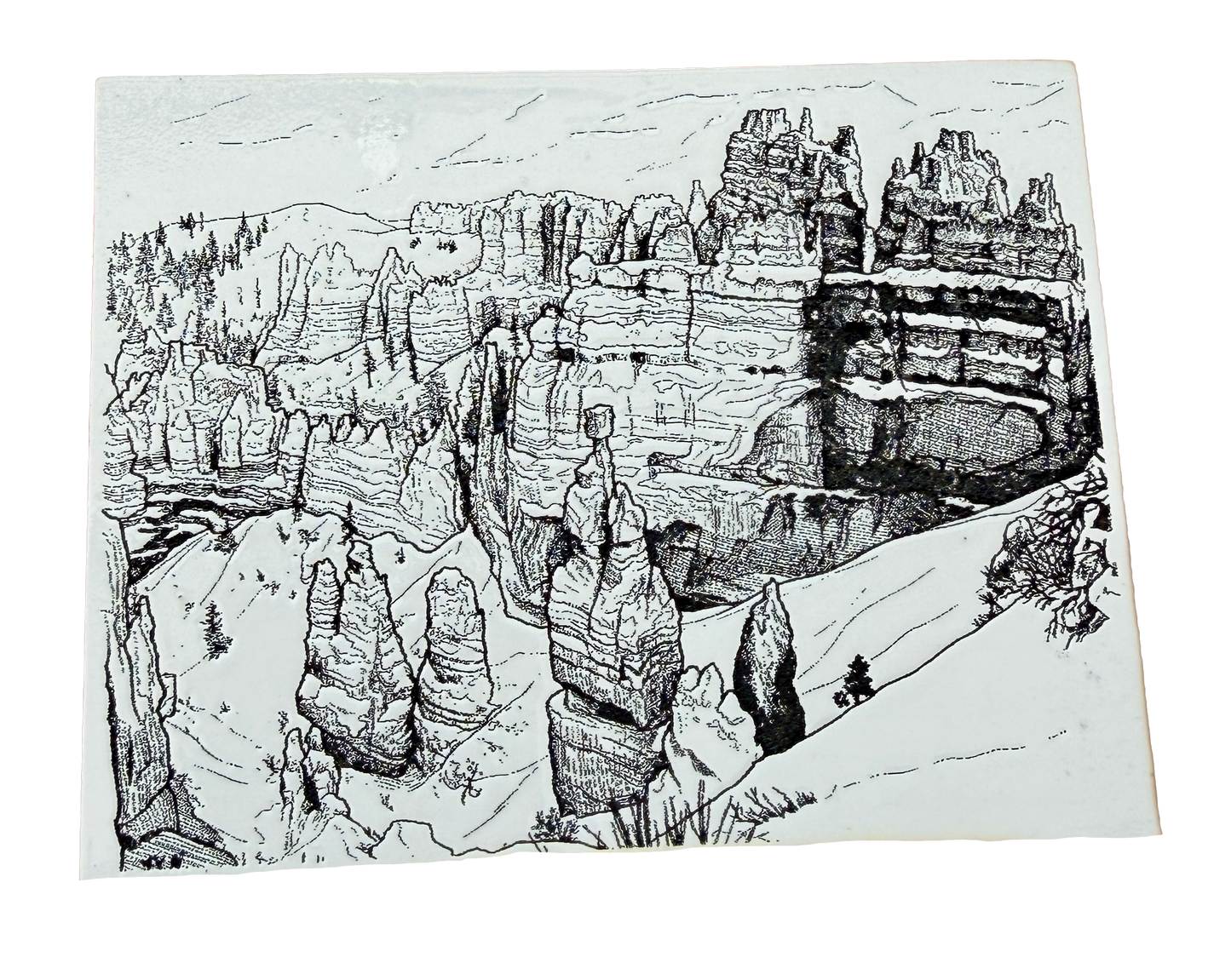 Angel's Landing and Thor's Hammer Monocrome Coasters