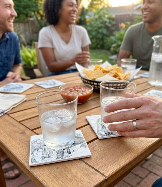 Angel's Landing and Thor's Hammer Monocrome Coasters